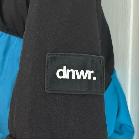 Zara DNWR Hooded Blue/Black Colorblock Winter Snow Puffer Coat Jacket Men’s L - Picture 8 of 11